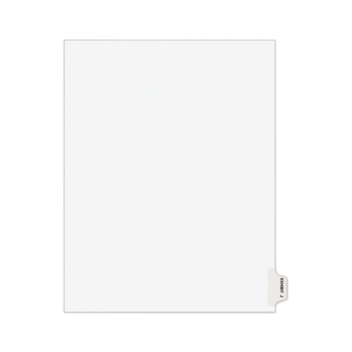 Avery-Style Preprinted Legal Side Tab Divider, Exhibit J, Letter, White, 25/Pack, (1380)