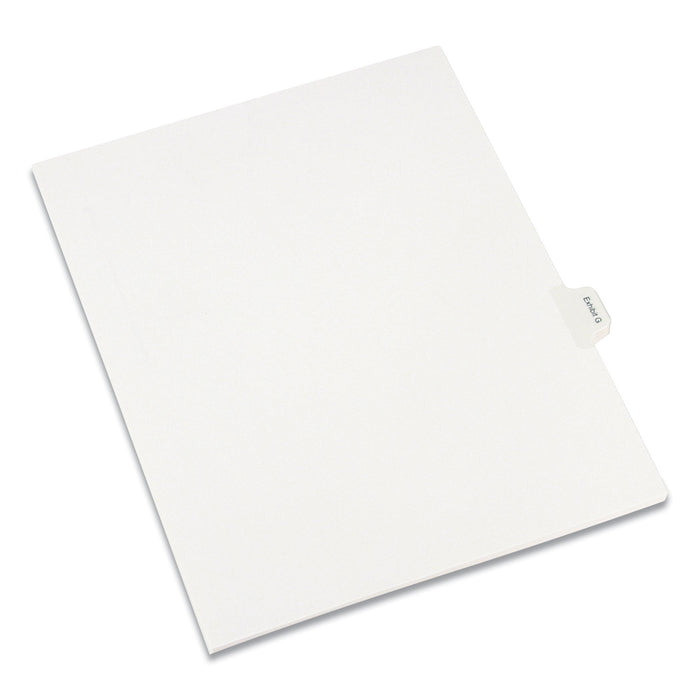 Allstate-Style Legal Side Tab Dividers, Exhibit G, Letter, White, 25/Pack