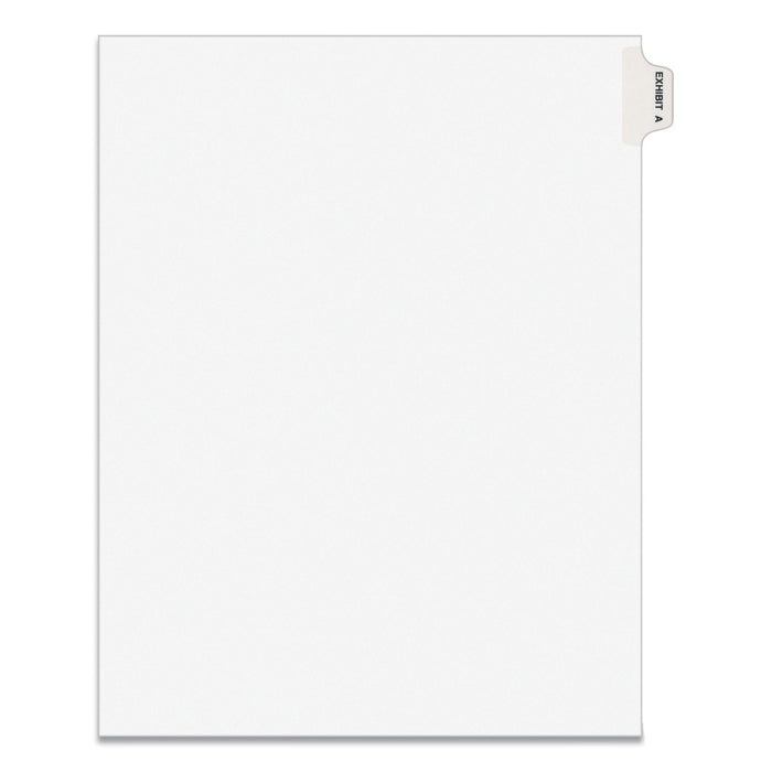 Avery-Style Preprinted Legal Side Tab Divider, Exhibit A, Letter, White, 25/Pack, (1371)