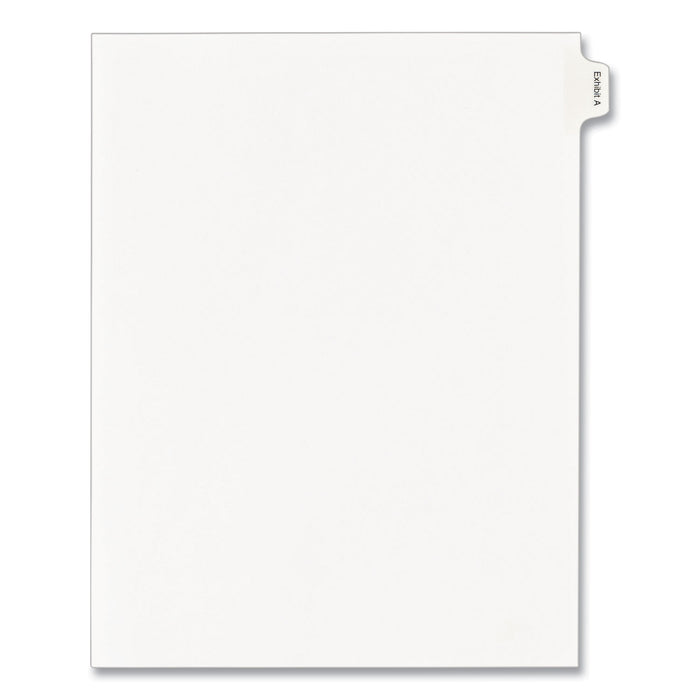 Allstate-Style Legal Side Tab Dividers, Exhibit A, Letter, White, 25/Pack