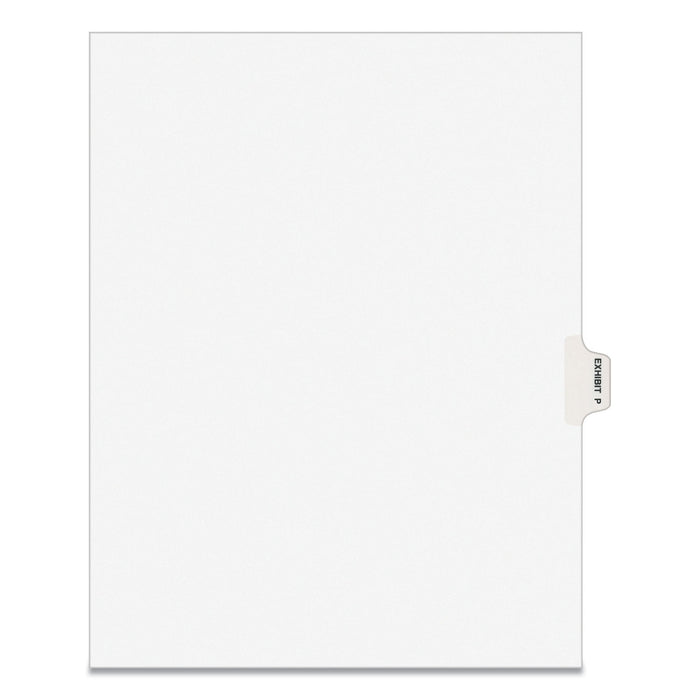 Avery-Style Preprinted Legal Side Tab Divider, Exhibit P, Letter, White, 25/Pack, (1386)