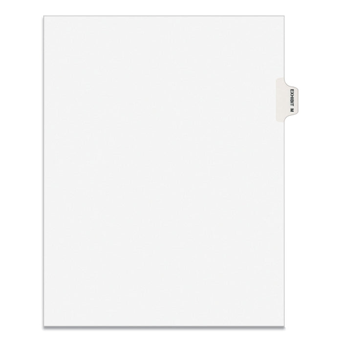 Avery-Style Preprinted Legal Side Tab Divider, Exhibit M, Letter, White, 25/Pack, (1383)