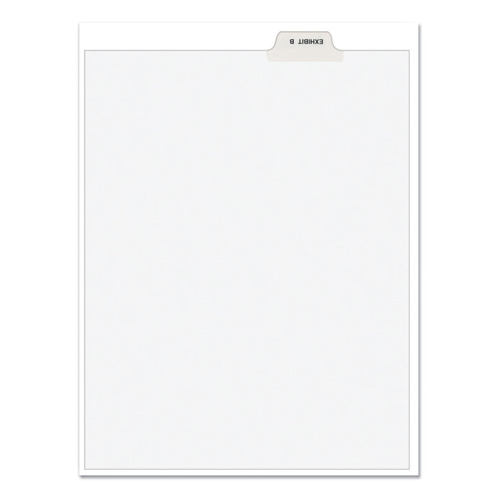 Avery-Style Preprinted Legal Bottom Tab Divider, Exhibit B, Letter, White, 25/PK