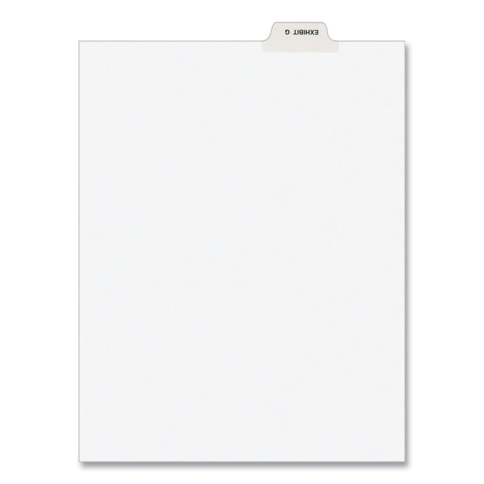 Avery-Style Preprinted Legal Bottom Tab Divider, Exhibit G, Letter, White, 25/PK