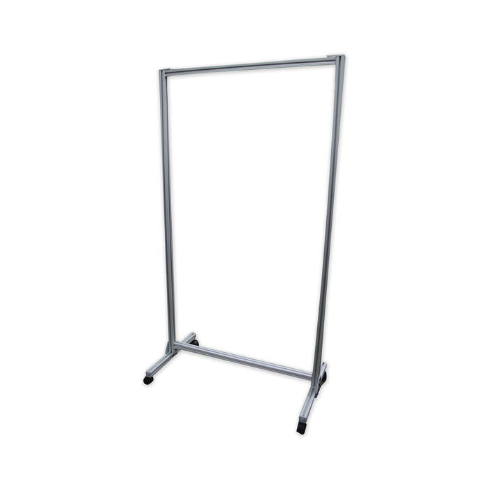 Glass Mobile Divider, 38.5" x 23.75" x 74.19", Clear