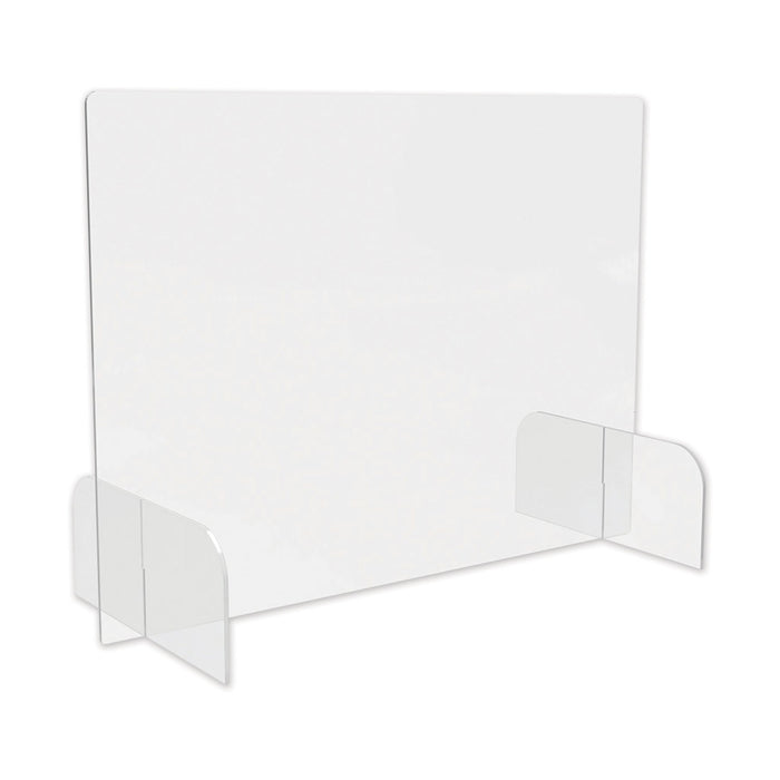 Counter Top Barrier with Full Shield and Feet, 31" x 14" x 23", Polycarbonate, Clear, 2/Carton