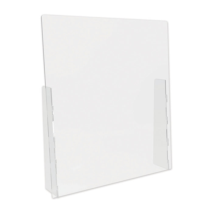 Counter Top Barrier with Full Shield, 31.75" x 6" x 36", Acrylic, Clear, 2/Carton