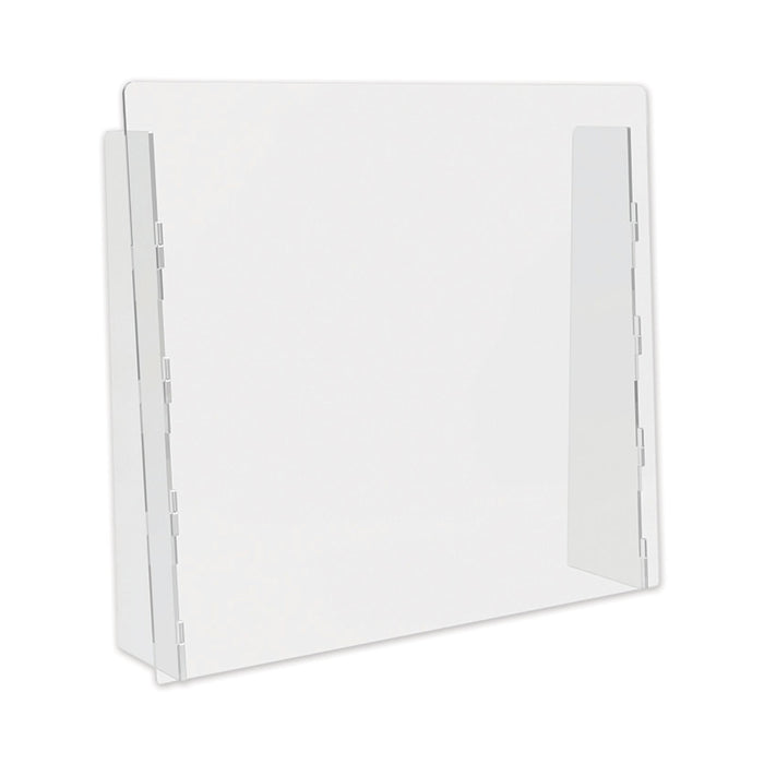 Counter Top Barrier with Full Shield, 27" x 6" x 23.75", Polycarbonate, Clear, 2/Carton