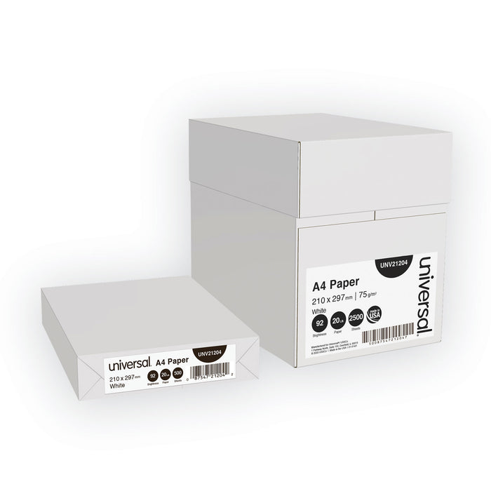 Copy Paper, 92 Bright, 20lb, A4, White, 500 Sheets/Ream, 5 Reams/Carton