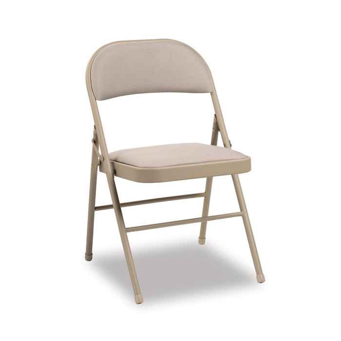 Steel Folding Chair, Tan Seat/Tan Back, Tan Base, 4/Carton