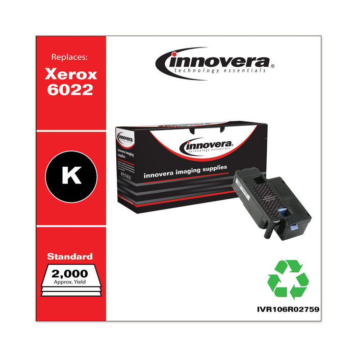 Remanufactured Black Toner Cartridge, Replacement for Xerox 6022 (106R02759), 2,000 Page-Yield