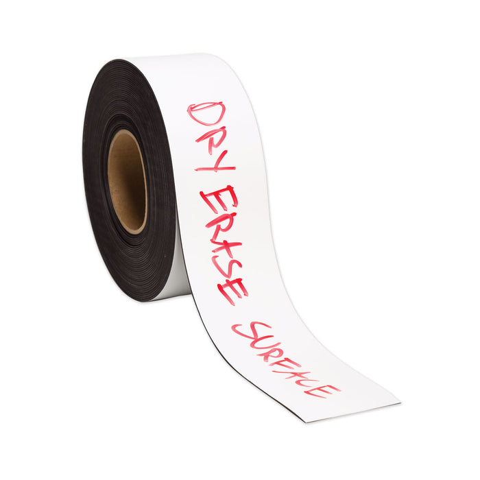 Dry Erase Magnetic Tape Roll, 3" x 50 ft, White, 1/Roll