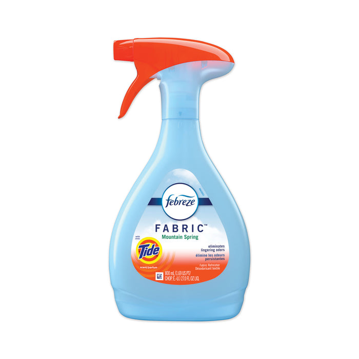 FABRIC Refresher/Odor Eliminator, Mountain Spring with Tide Scent, 27 oz Spray Bottle, 4/Carton