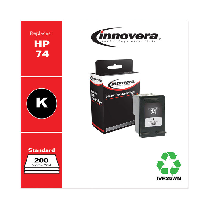 Remanufactured Black Ink, Replacement For HP 74 (CB335WN), 200 Page Yield