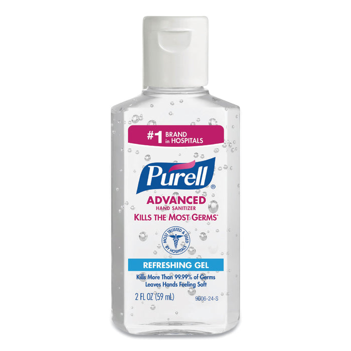 Advanced Hand Sanitizer Gel, 2 oz Flip Cap Bottle, 24/Carton