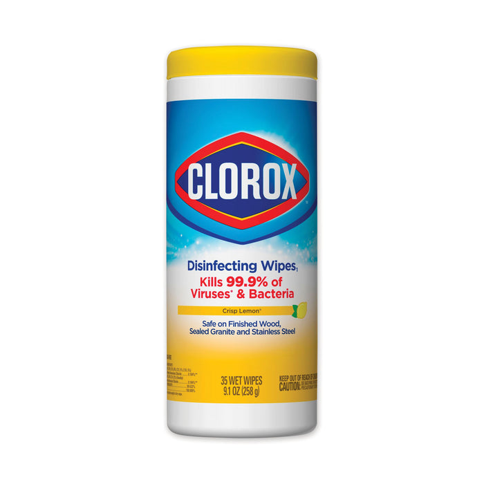 Disinfecting Wipes, 7 x 8, Crisp Lemon, 35/Canister