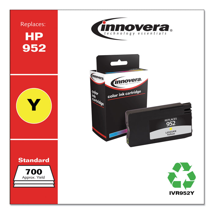 Remanufactured Yellow Ink, Replacement For HP 952 (L0S55AN), 700 Page Yield