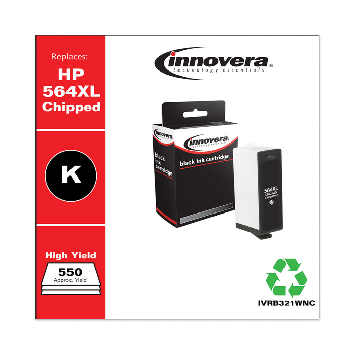 Remanufactured Black High-Yield Ink, Replacement For HP 564XL (CB321WN), 550 Page Yield