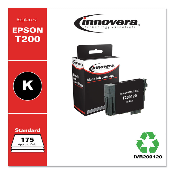 Remanufactured Black Ink, Replacement For Epson T200 (T200120), 175 Page Yield