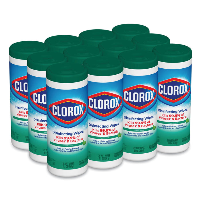 Disinfecting Wipes, 7 x 8, Fresh Scent, 35/Canister, 12/Carton