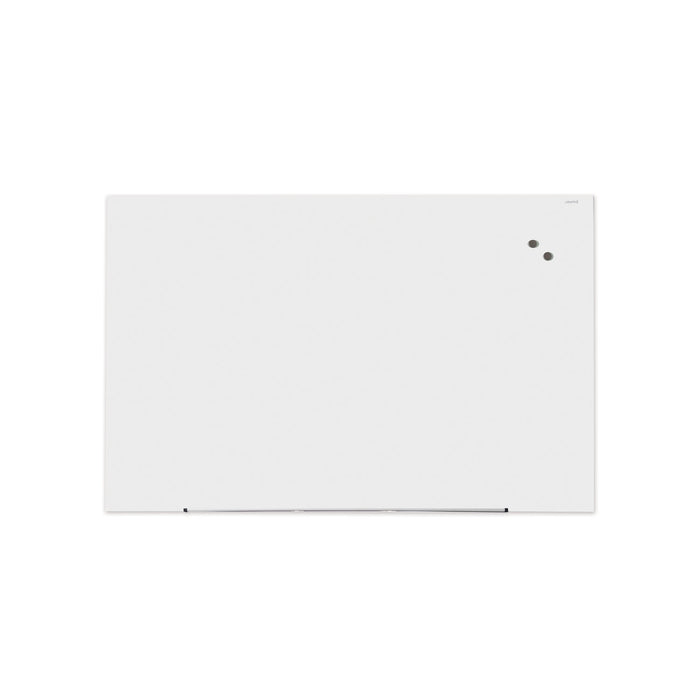 Frameless Magnetic Glass Marker Board, 72" x 48", White