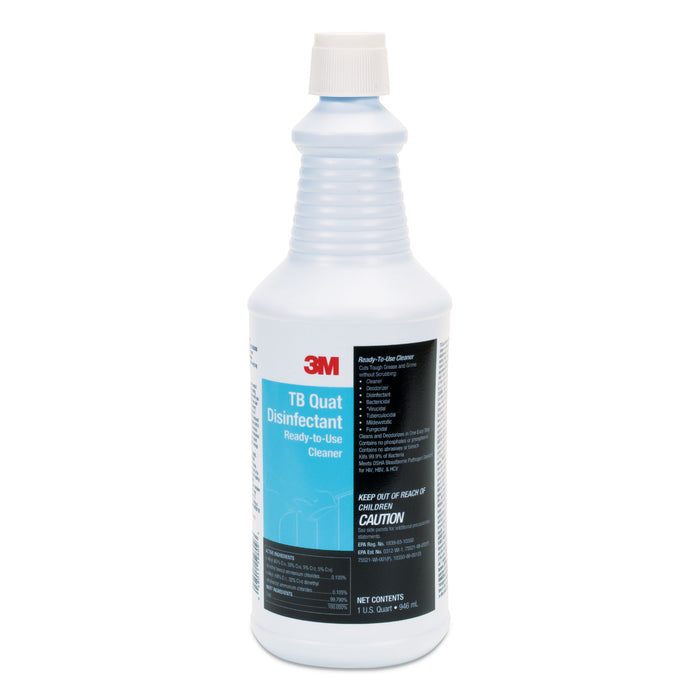 TB Quat Disinfectant Ready-to-Use Cleaner, 32 oz Bottle, 12 Bottles and 2 Spray Triggers/Carton
