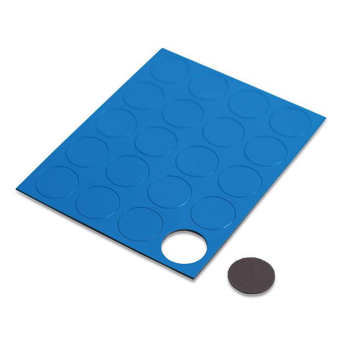 Heavy-Duty Board Magnets, Circles, Blue, 0.75", 20/Pack