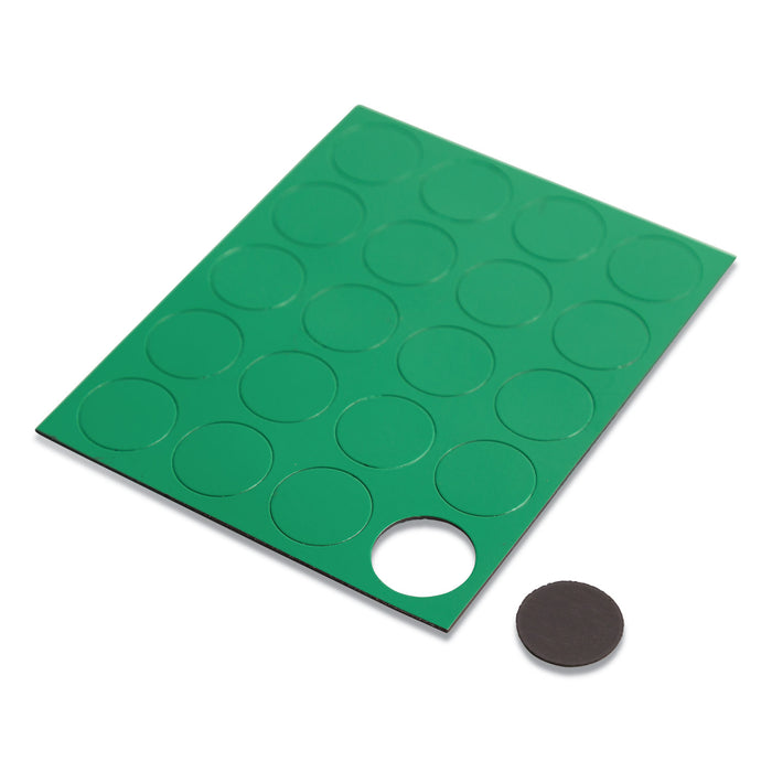 Heavy-Duty Board Magnets, Circles, Green, 0.75", 20/Pack