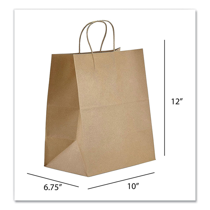 Kraft Paper Bags, Bistro, 10 x 6.75 x 12, Natural, 250/Carton