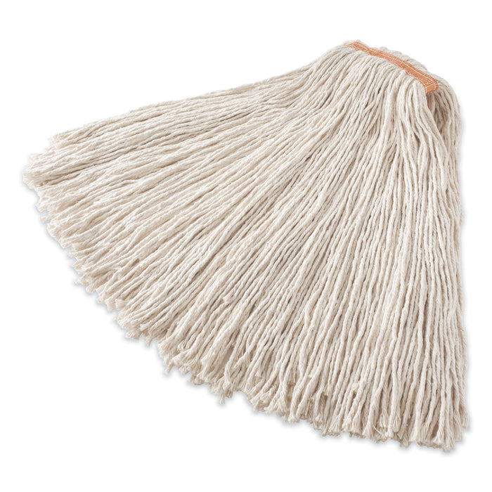 Non-Launderable Cotton/Synthetic Cut-End Wet Mop Heads, 32 oz, 1" Band, Red