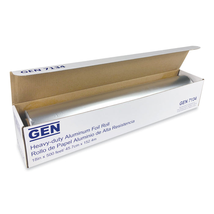 Heavy-Duty Aluminum Foil Roll, 18" x 500 ft, 4/Carton