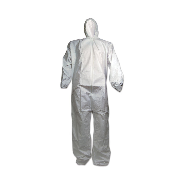 Breathable Puncture and Tear Resistant Disposable Coverall, X-Large, White, 25/Carton