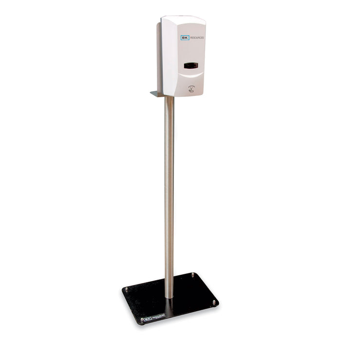 Hand Sanitizer Stand with Hands Free Dispenser, 12 x 16 x 51, Silver/White