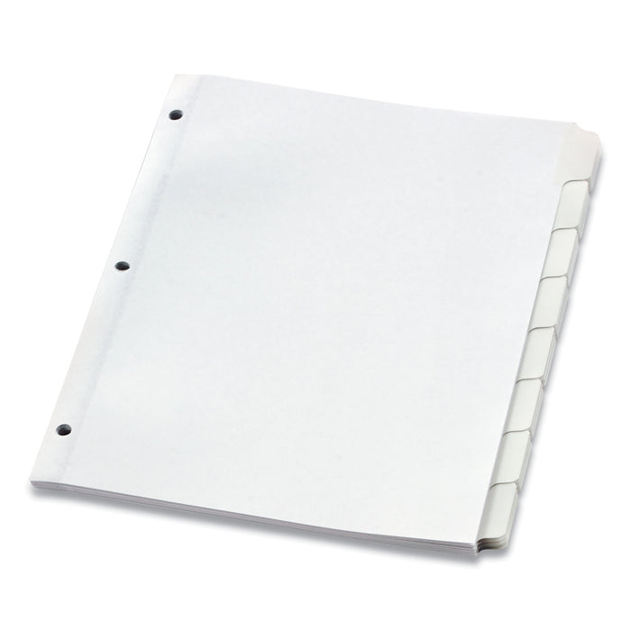 Custom Label Tab Dividers with Self-Adhesive Tab Labels, 8-Tab, 11 x 8.5, White, 5 Sets