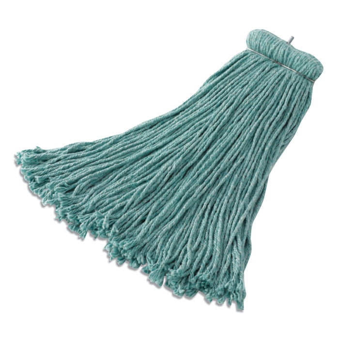 Bolt-On Cut-End Mop Head, Rayon, 24 oz, Blue