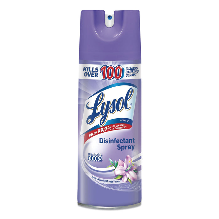 Disinfectant Spray, Early Morning Breeze, 12.5 oz Aerosol, 6/Carton