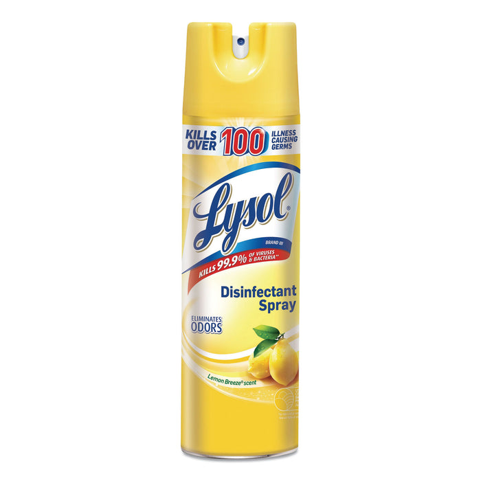Disinfectant Spray, Lemon Breeze, 19 oz Aerosol, 6/Carton
