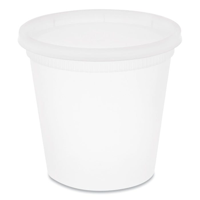 DELItainer Microwavable Combo, Clear. 24 oz, 4.55 x 4.55 x 4.35, 240/Carton