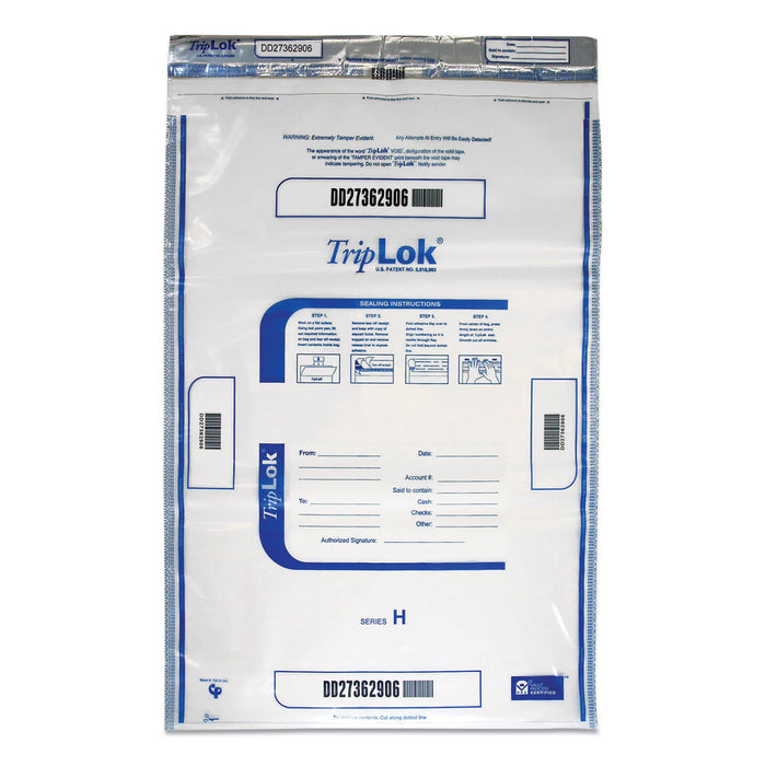 Deposit Bag, 19 x 23, 4 mil Thick, Plastic, Clear, 50/Pack