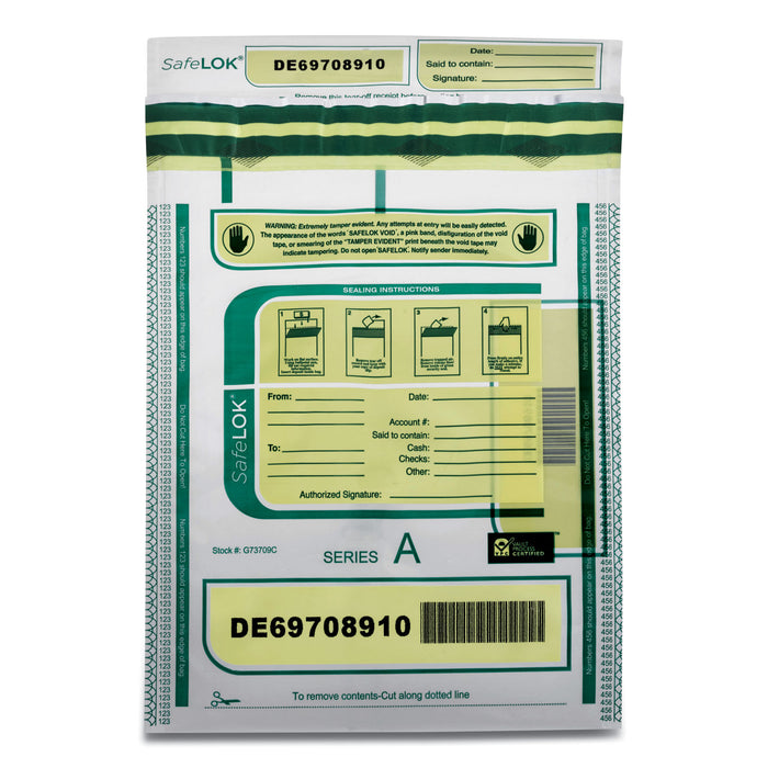 Deposit Bag, 9 x 12, 2 mil Thick, Plastic, Clear, 100/Pack