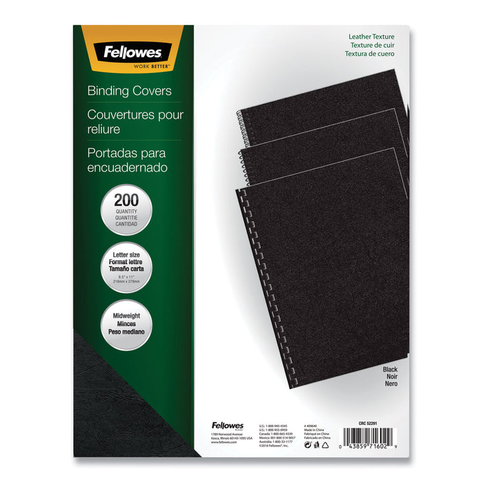 Executive Leather-Like Presentation Cover, Square, 11 x 8 1/2, Black, 200/PK