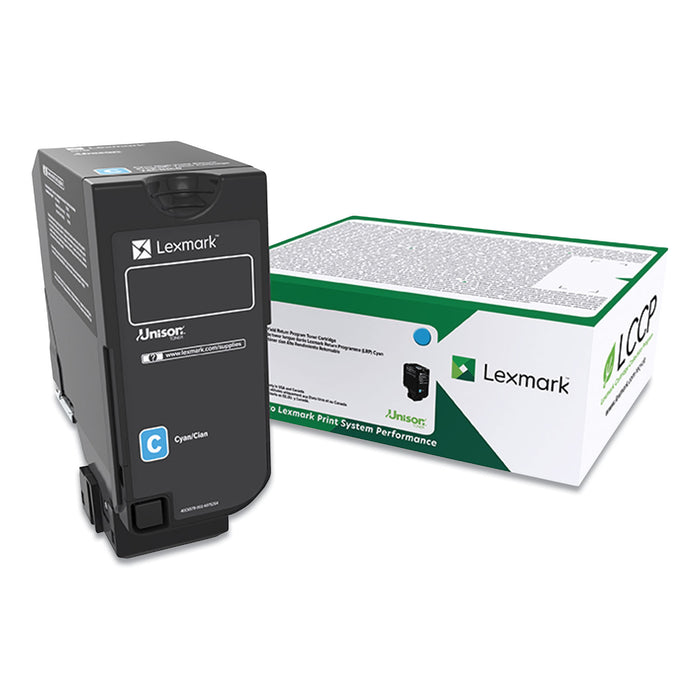 74C00CG Return Program Toner Cartridge, 3,000 Page-Yield, Cyan