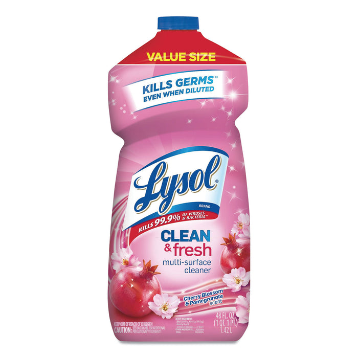 Clean and Fresh Multi-Surface Cleaner, Cherry Blossom and Pomegranate, 48 oz Bottle, 9/Carton