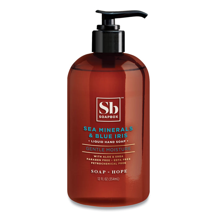 Hand Soap, Sea Minerals and Blue Iris, 12 oz Pump Bottle