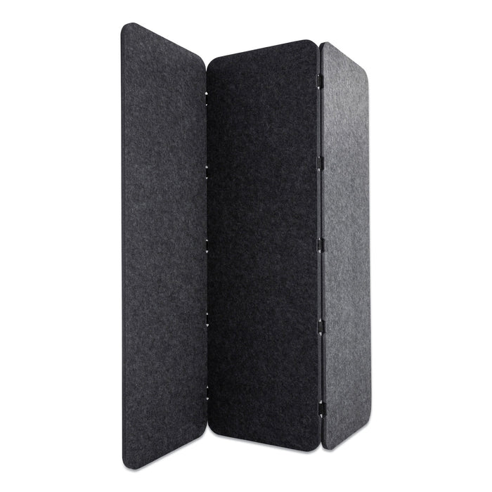 Concertina Foldable Sound Reducing Room Divider Privacy Screen, 70 x 1 x 70, Polyester, Ash