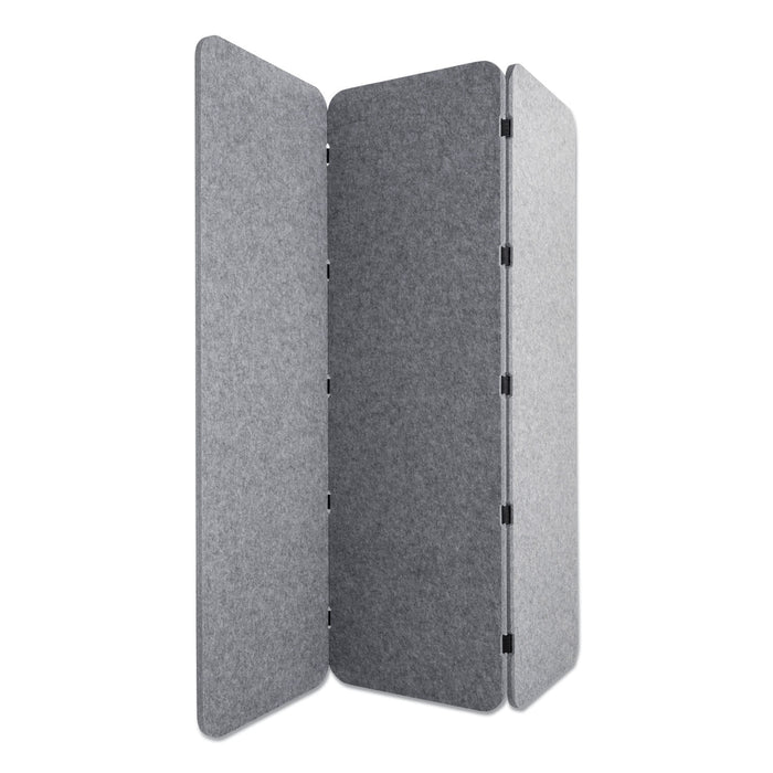 Concertina Foldable Sound Reducing Room Divider Privacy Screen, 70 x 1 x 70, Polyester, Gray