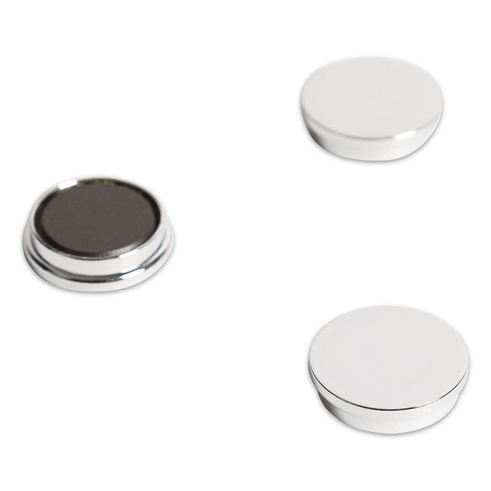 High-Intensity Board Magnets, Circles, Silver, 1.25", 10/Pack