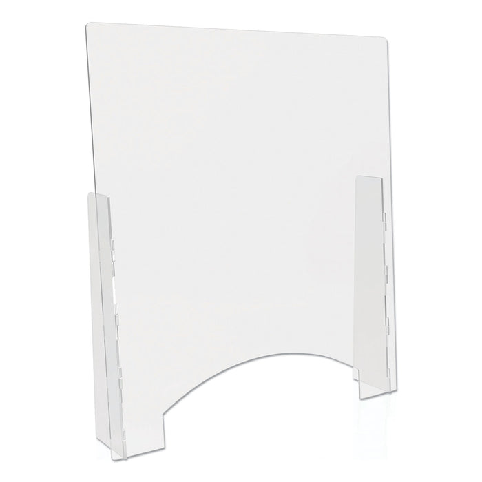 Counter Top Barrier with Pass Thru, 31.75" x 6" x 36", Acrylic, Clear, 2/Carton