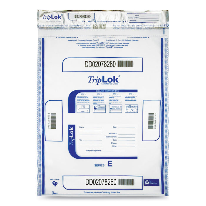 Deposit Bag, 15 x 20, 2.5 mil Thick, Plastic, Clear, 250/Carton