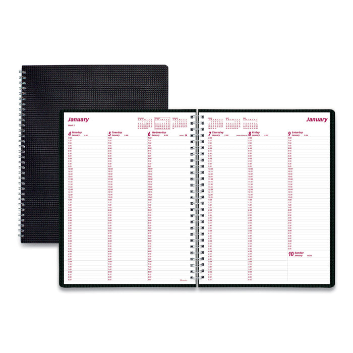 DuraFlex Weekly Planner, 11 x 8.5, Black, 2021
